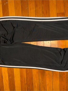 adidas Black Athletic Pants with White Logo